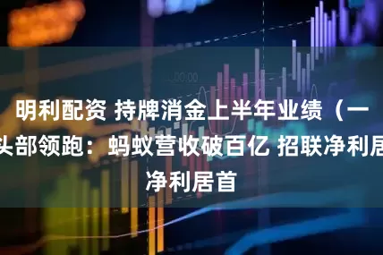 明利配资 持牌消金上半年业绩（一）头部领跑：蚂蚁营收破百亿 招联净利居首